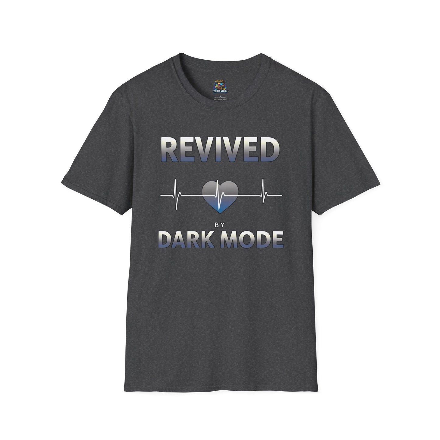 Revived by Dark Mode Tee - High contrast. Higher standards. -Gildan