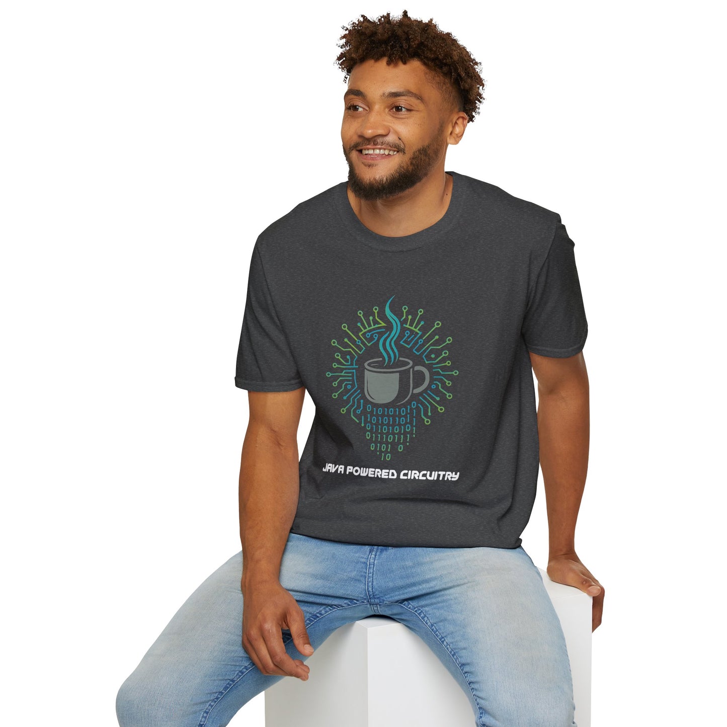 Java Powered Circuitry – Geek Coffee & Code Tee -Gildan
