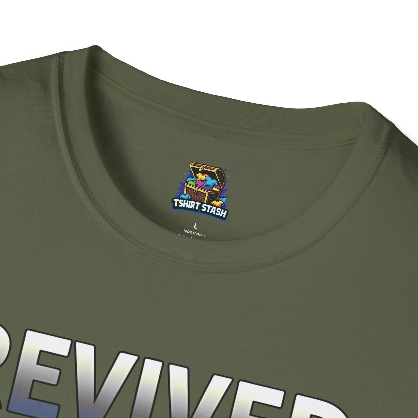 Revived by Dark Mode Tee - High contrast. Higher standards. -Gildan