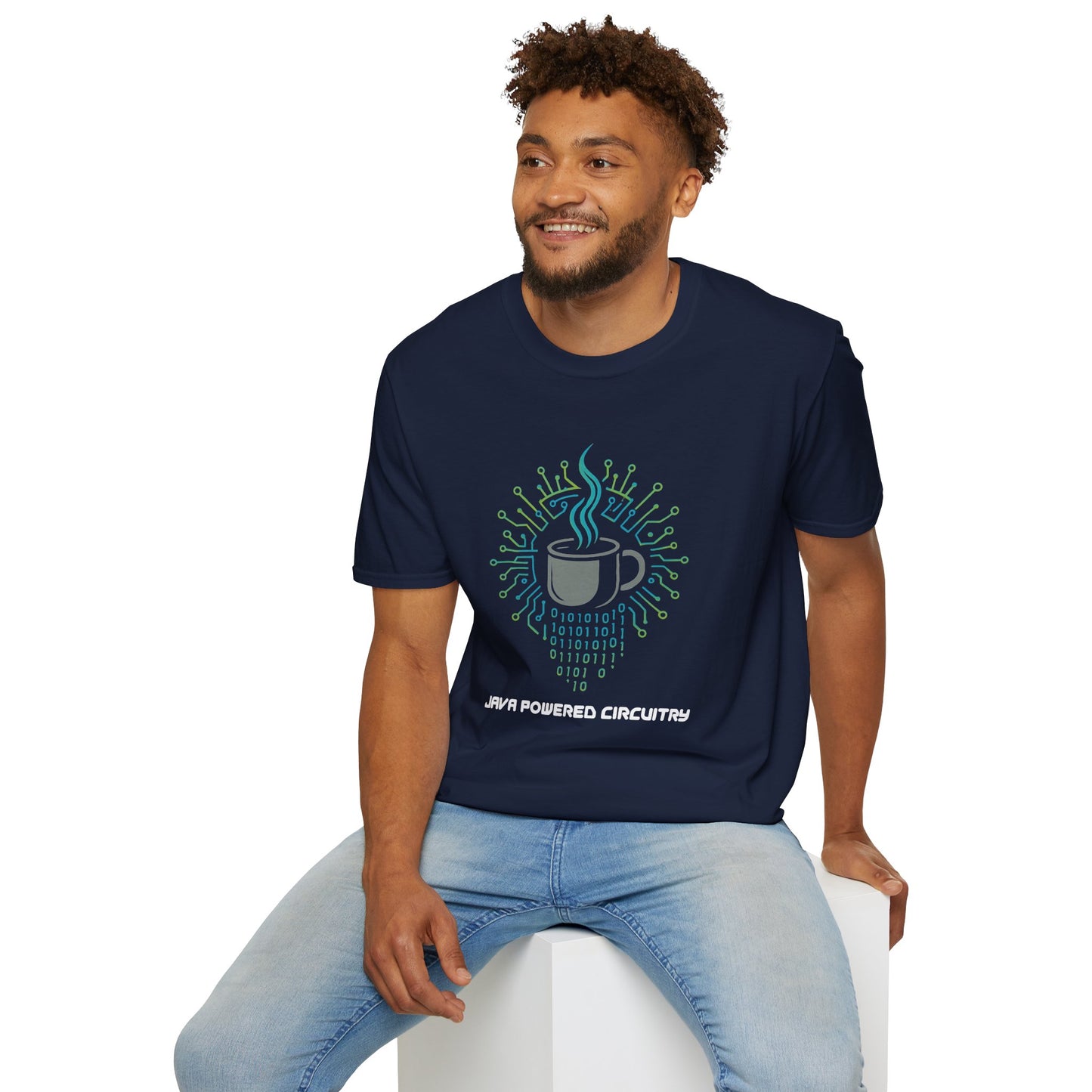 Java Powered Circuitry – Geek Coffee & Code Tee -Gildan
