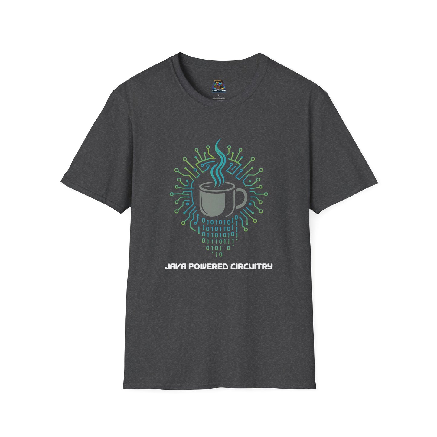 Java Powered Circuitry – Geek Coffee & Code Tee -Gildan