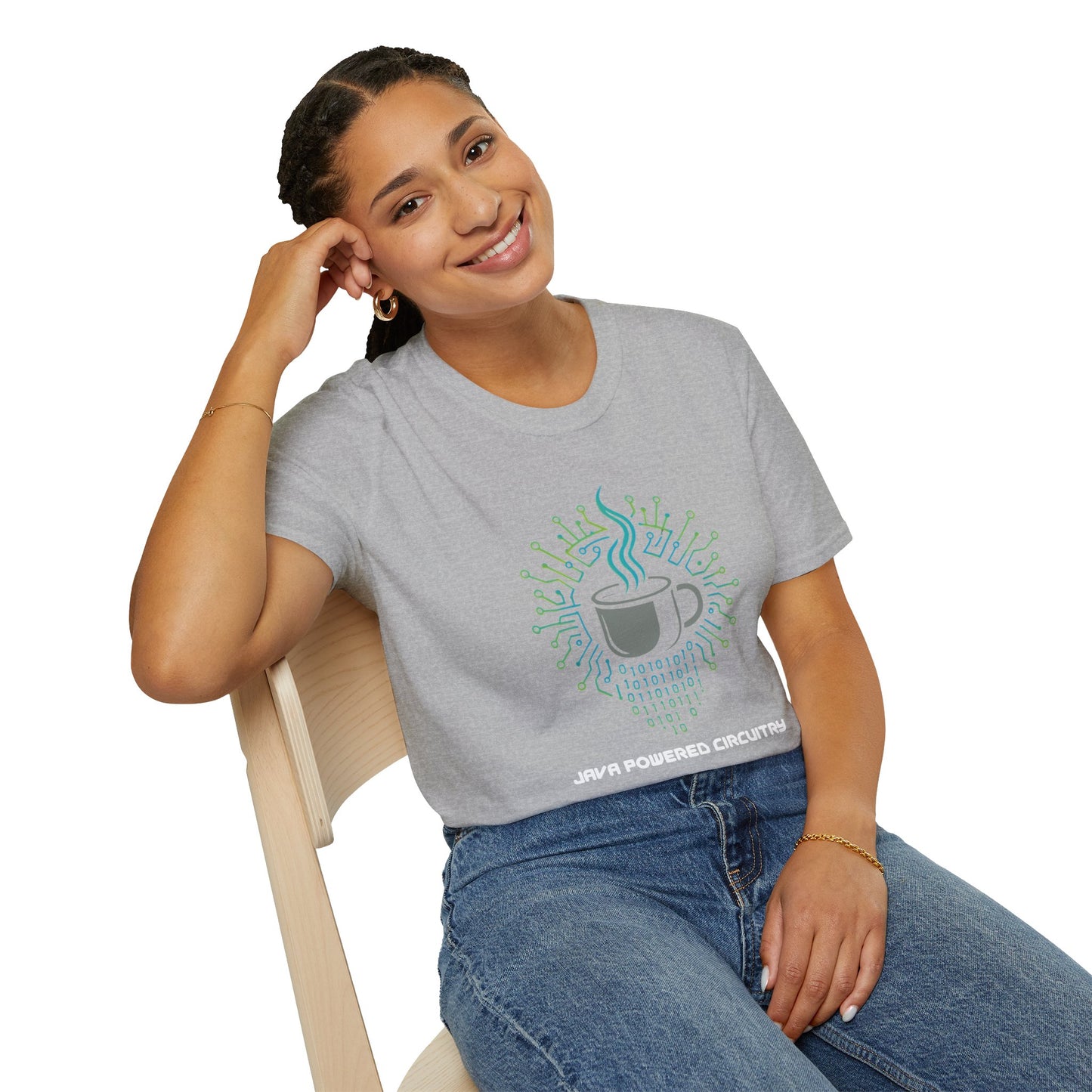 Java Powered Circuitry – Geek Coffee & Code Tee -Gildan
