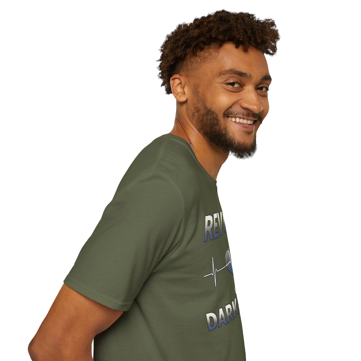 Revived by Dark Mode Tee - High contrast. Higher standards. -Gildan