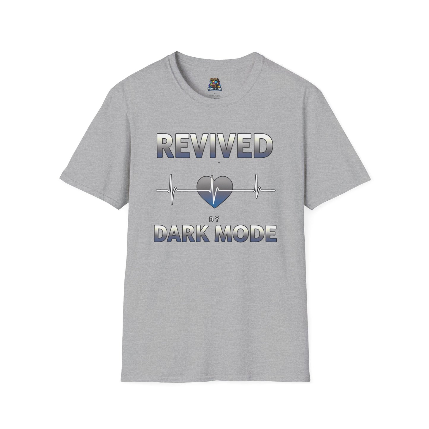 Revived by Dark Mode Tee - High contrast. Higher standards. -Gildan