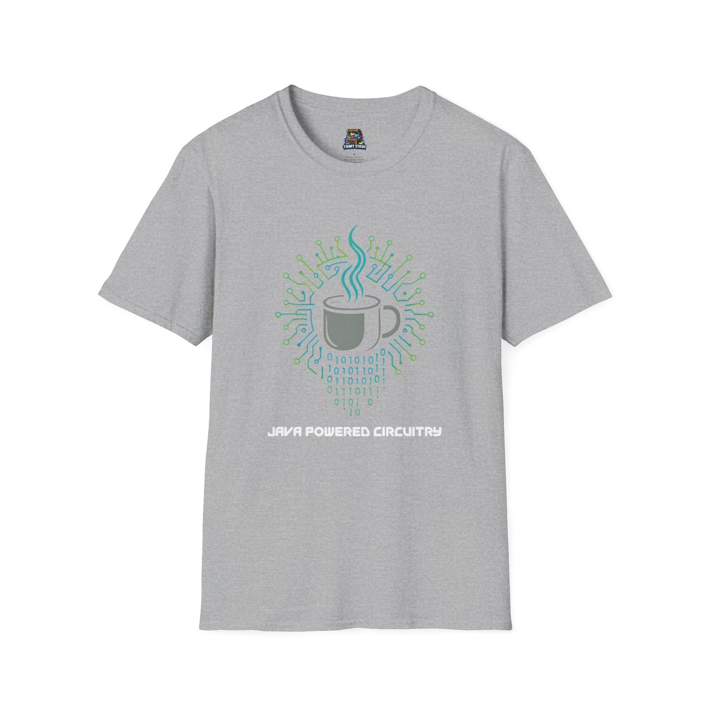 Java Powered Circuitry – Geek Coffee & Code Tee -Gildan