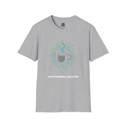 Java Powered Circuitry – Geek Coffee & Code Tee -Gildan