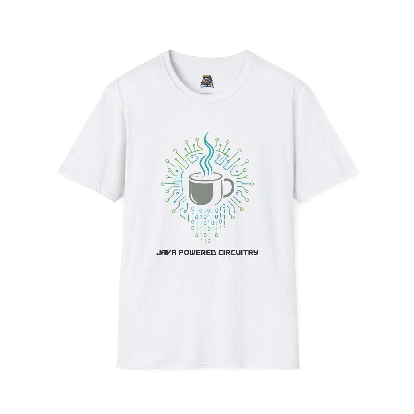 Java Powered Circuitry – Geek Coffee & Code Tee -Gildan