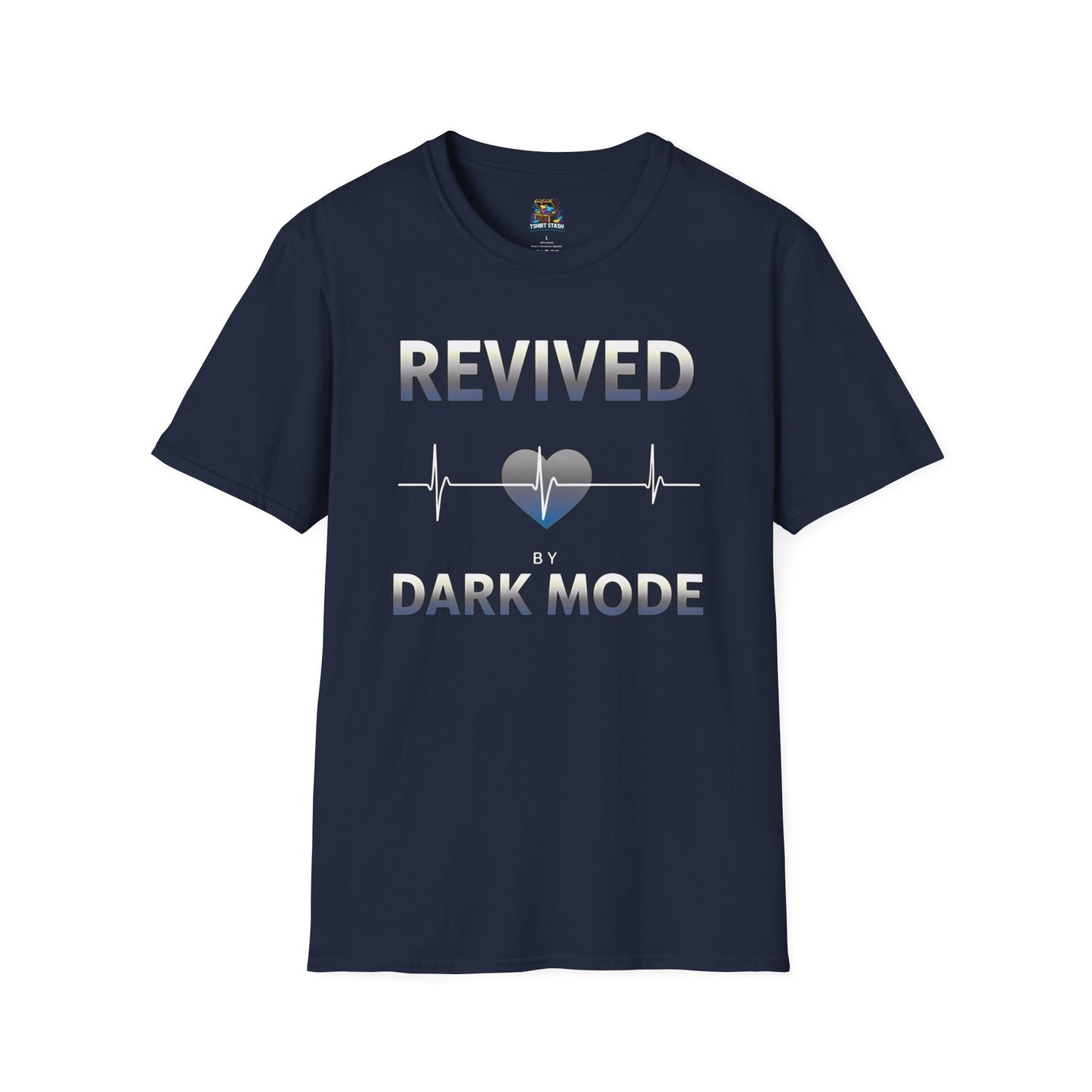 Revived by Dark Mode Tee - High contrast. Higher standards. -Gildan