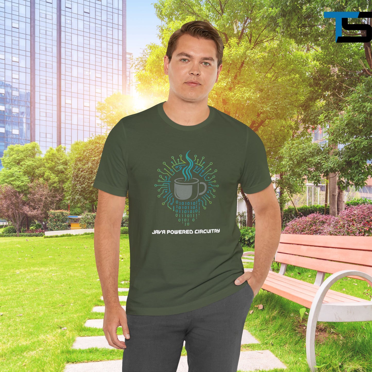 Java Powered Circuitry – Geek Coffee & Code Tee - Bella+Canvas