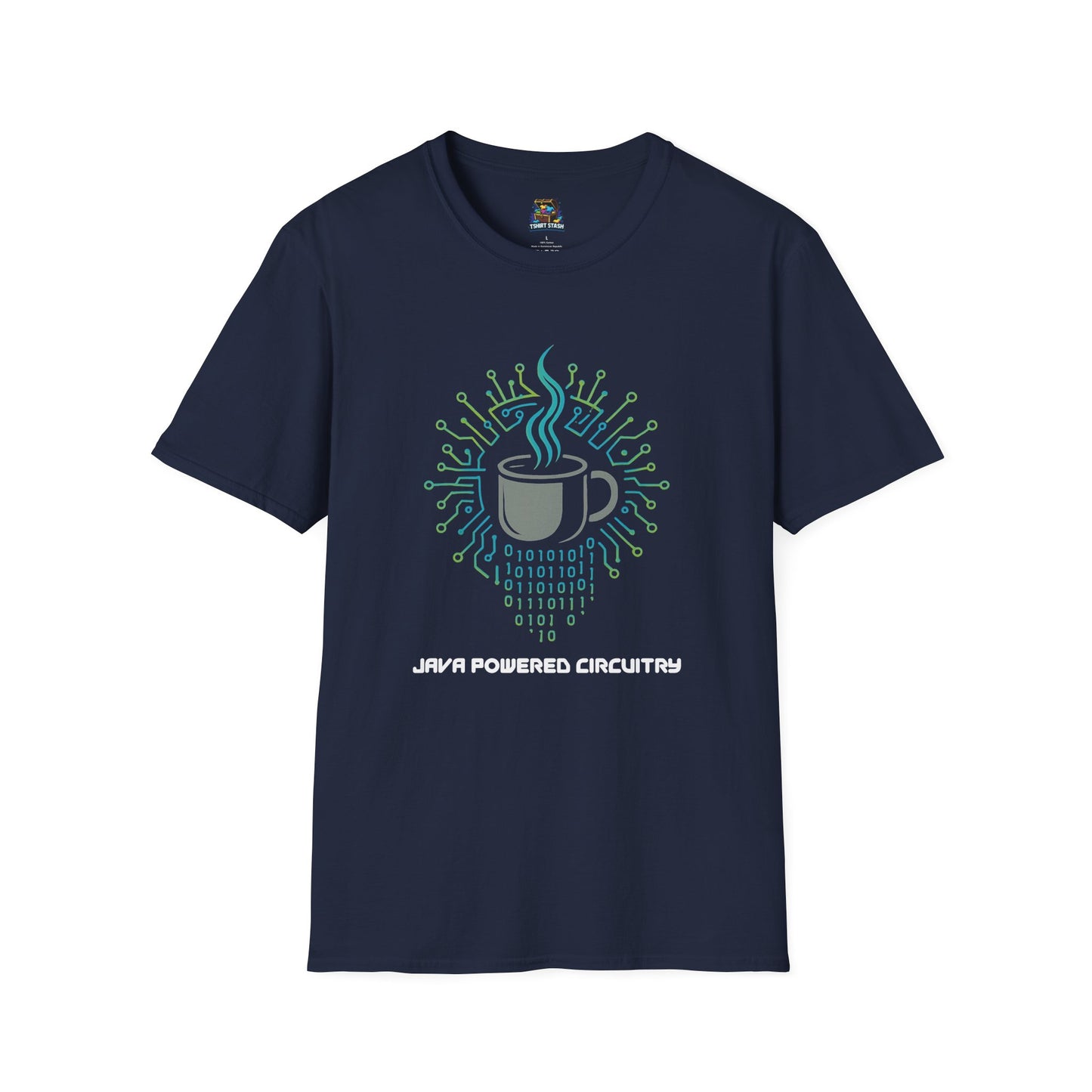 Java Powered Circuitry – Geek Coffee & Code Tee -Gildan
