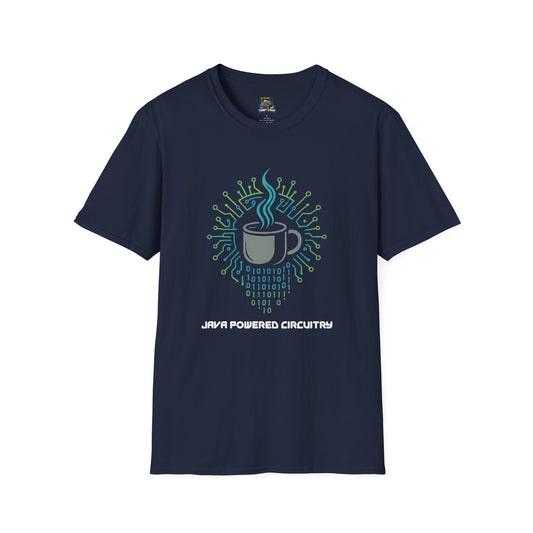 Java Powered Circuitry – Geek Coffee & Code Tee -Gildan