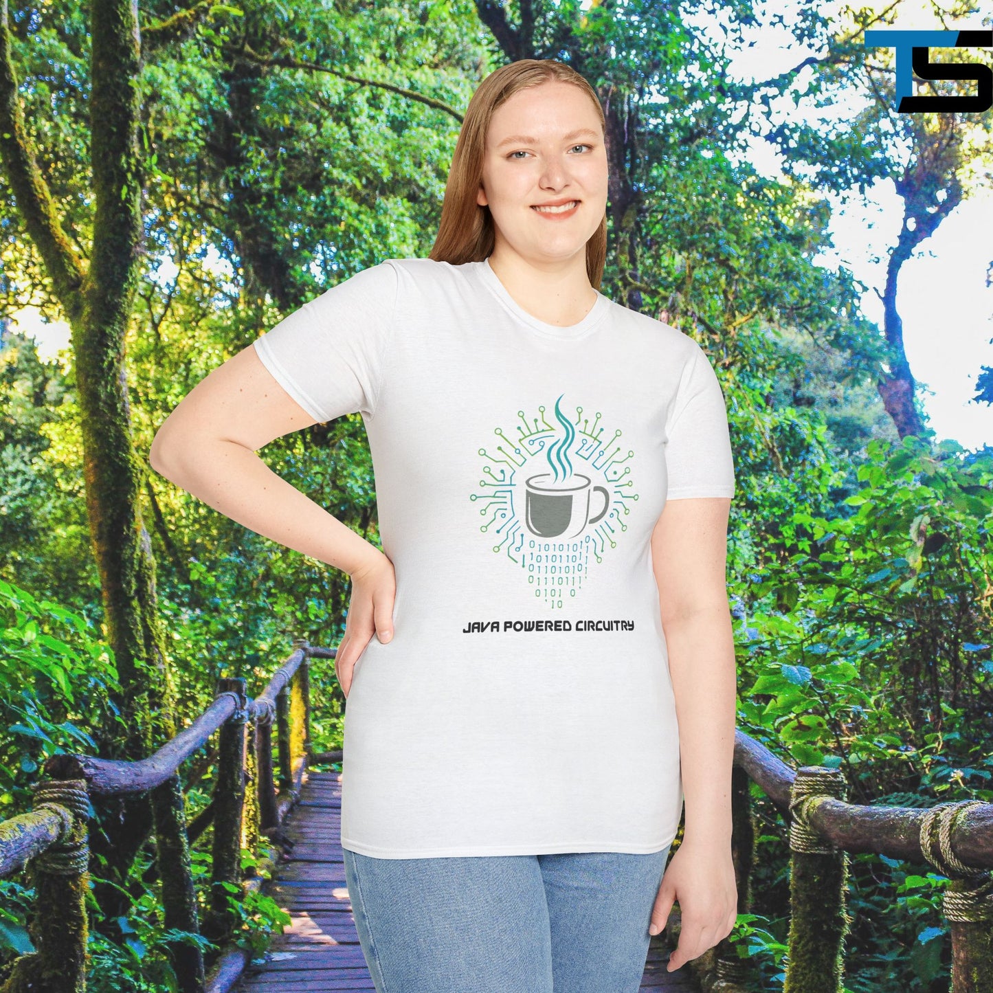 Java Powered Circuitry – Geek Coffee & Code Tee -Gildan